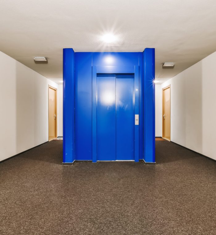 Modern entrance hall of the house with an elevator